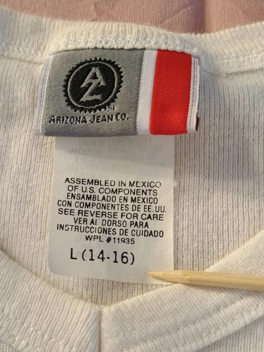 NWOT Arizona Jean Co. Girl 14-16 T-Shirt 100% Cotton White Breathable Minimalist